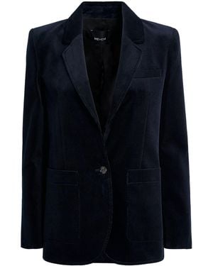ME+EM Corduroy Sharp Shoulder Blazer - Blue