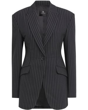 Anine Bing Pinstripe Elga Blazer - Black