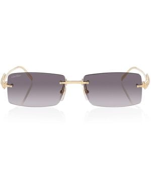 Cartier Clash De Rectangle Sunglasses - Metallic