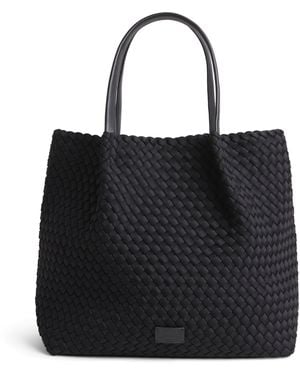 Harrods Neoprene Woven East-West Tote Bag - Black