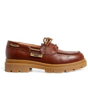 Weekend by Maxmara Leather Moccasin Loafers - Brown