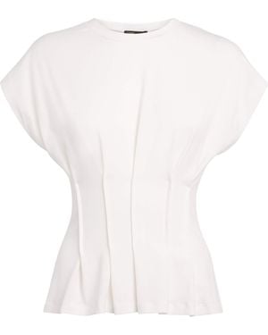 Maje Jersey Pleated T-Shirt - White