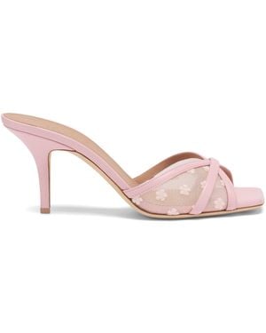 Malone Souliers Mesh-Leather Perla Mules 70 - Pink