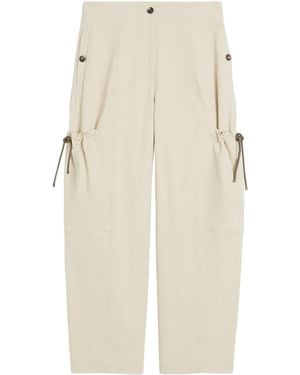 Max Mara Stretch-Cotton Cargo Trousers - Natural