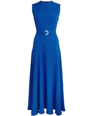 Edeline Lee Jacquard Jete Midi Dress - Blue