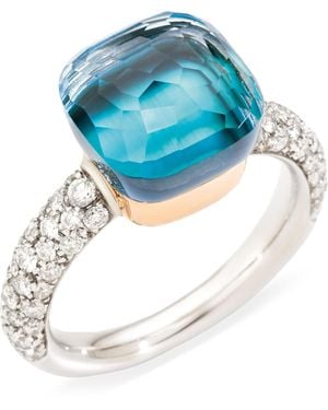 Pomellato Mixed, Diamond, Topaz And Agate Nudo Classic Ring - Blue