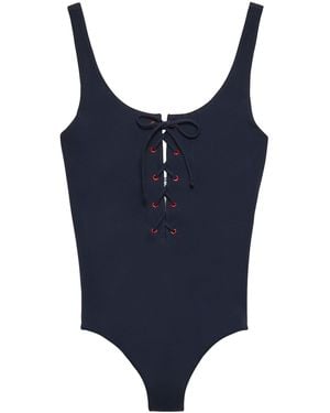 Prada Lace-Up Swimsuit - Blue
