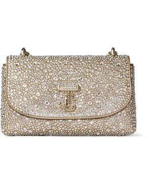 Jimmy Choo Crystal-Embellished Curve Cross-Body Bag - Metallic