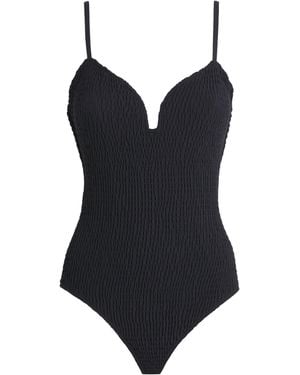 Ulla Johnson Smocked Maillot Swimsuit - Black