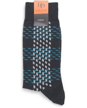 Doré Doré Cotton Patterned Socks - Blue