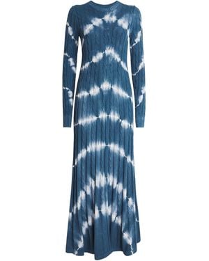 Polo Ralph Lauren Cable-Knit Tie-Dye Maxi Dress - Blue