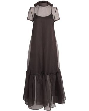 STAUD Organza Calluna Maxi Dress - Brown