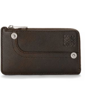 Loewe Calfskin Panta Coin Card Holder - Black