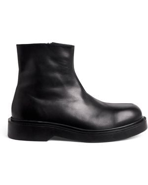 Sandro Leather Zipper Boots - Black