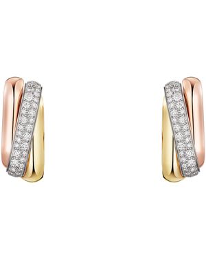 Cartier Rose, And Diamond Trinity Box Earrings - White