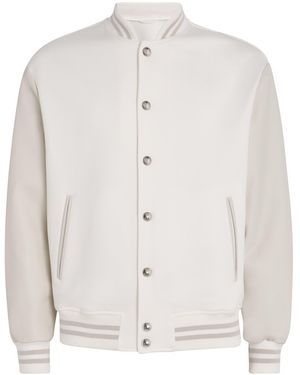 Eleventy Cotton-Blend Jersey Bomber Jacket - White