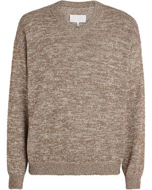 Maison Margiela Wool V-Neck Jumper - Brown