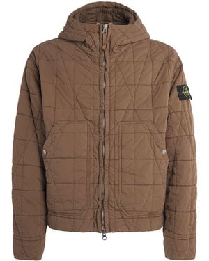 Stone Island Cotton-Blend Quilted Jacket - Brown