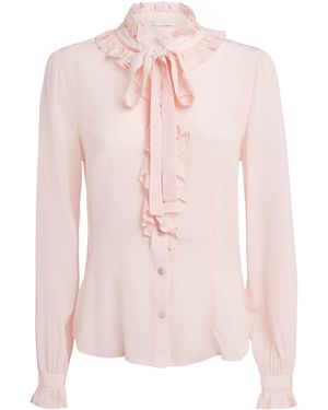 Ulla Johnson Silk Crepe De Chine Catroux Blouse - Pink