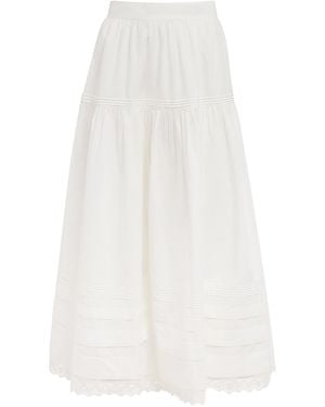 Doen Organic Cotton Sebastiane Midi Skirt - White