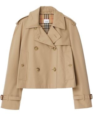 Burberry Haltye Short Trench Coat - Natural