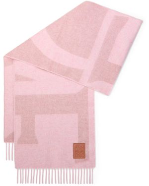Loewe Cashmere Anagram Scarf - Pink