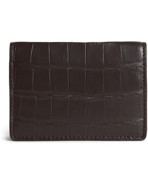 Elliot Rhodes Crocodile Leather Card Holder - Black