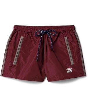 Miu Miu Recycled Logo Shorts - Red