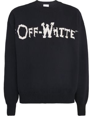 Off-White c/o Virgil Abloh Cotton-Blend Quote Sweater - Black