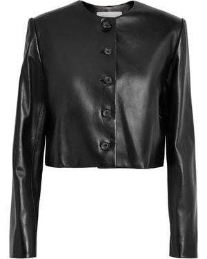 Brandon Maxwell Ryder Leather Jacket - Black
