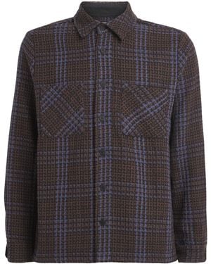 Wax London Cotton-Blend Skate Check Whiting Overshirt - Black