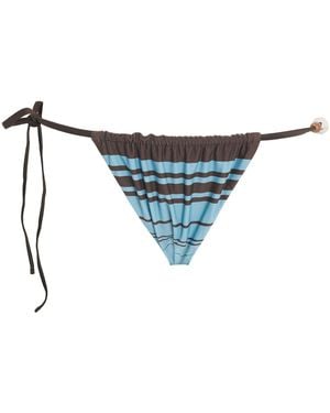 SIR. Stripe Rioja Side-Tie Bikini Bottoms - Blue