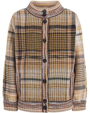 Missoni Knitted Stripe Bomber Jacket - Brown