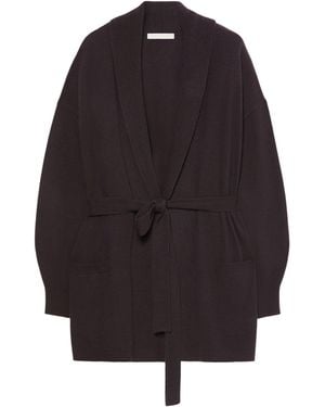 Marina Rinaldi Cashmere Tie-Belt Cardigan - Black
