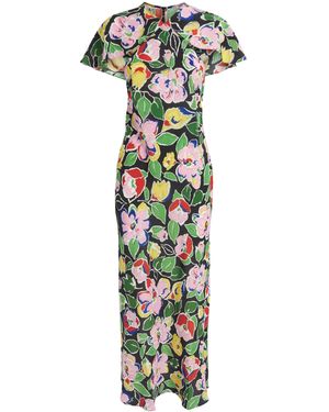 RIXO London Silk Aryella Midi Dress - Green