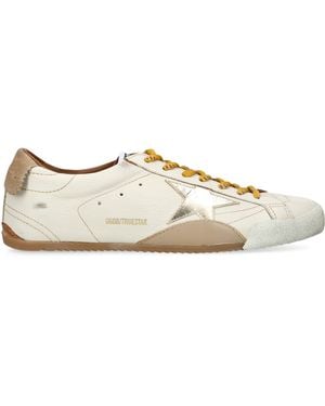 Golden Goose Leather True Star Trainers - Natural