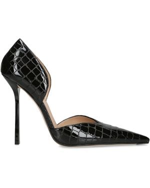 Victoria Beckham Patent Leather Angle D'Orsay Heeled Court Shoes 115 - Black