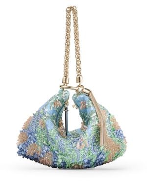 Jimmy Choo Callie Satin Embellished Clutch Bag - Blue