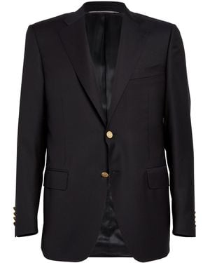 Canali Wool Single-Breasted Suit Jacket - Black
