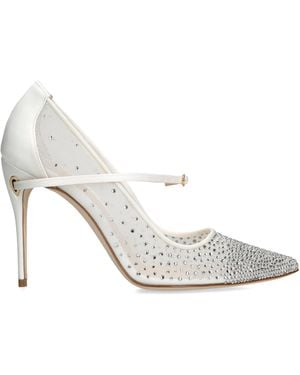 Jennifer Chamandi Embellished Lorenzo Court Shoes 105 - White