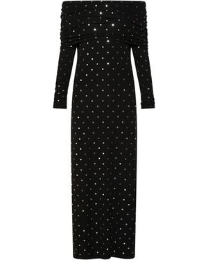 Marella Studded Off The Shoulder Midi Dress - Black