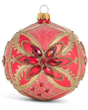 Harrods Glass Flower Bauble - Pink