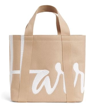 Harrods Small Logo Tote Bag - Natural