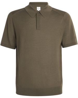 Paul Smith Merino Signature Stripe Polo Shirt - Green