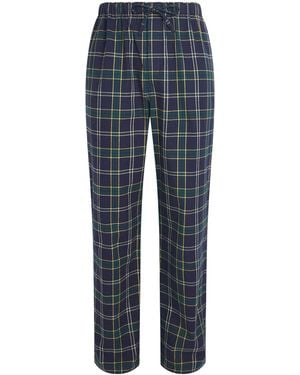 Harrods Cotton Tartan Pyjama Trousers - Blue