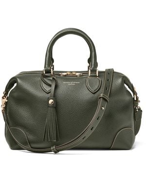 Aspinal of London Leather Midi The Hudson Bowling Bag - Green