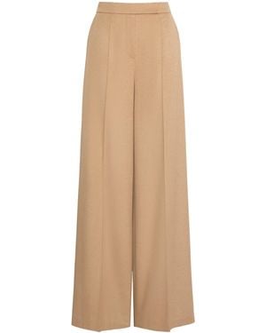 Max Mara Wool Wide-Leg Pants - Natural