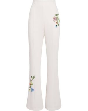 Cinq À Sept Floral Vine Kailyn Flared Trousers - White