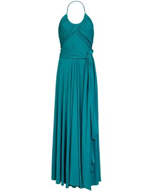 Alaïa Jersey Draped Maxi Dress - Blue