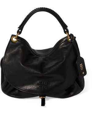 Miu Miu Leather Rendez-Vous Shoulder Bag - Black